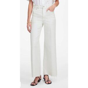 Madewell Flared Wide-Leg Crop Jeans Women's Size 26 in Pure White New With Tags!
